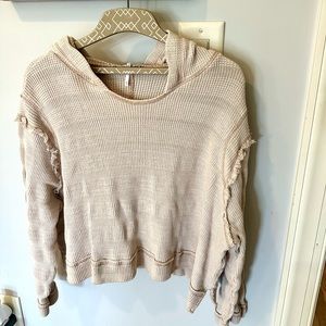 FREE PEOPLE THERMAL CROPPED HOODIE